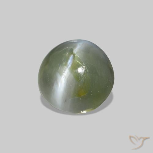 Cat's Eye Alexandrite Verde medio natural de 0.53 ct, Ovalada, Opaco