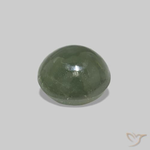 Cat's Eye Alexandrite Verde medio natural de 0.59 ct, Ovalada, Opaco