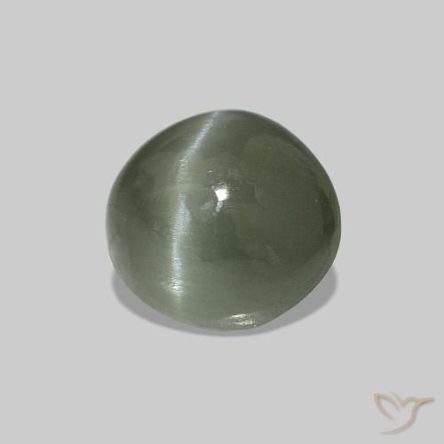 Cat's Eye Alexandrite Verde medio natural de 0.54 ct, Ovalada, Opaco