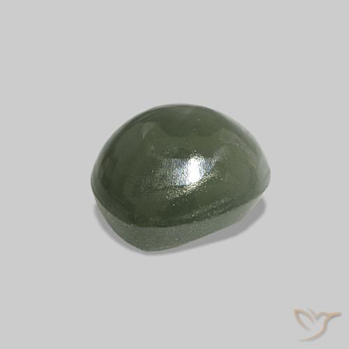 Cat's Eye Alexandrite Verde medio natural de 0.54 ct, Ovalada, Opaco