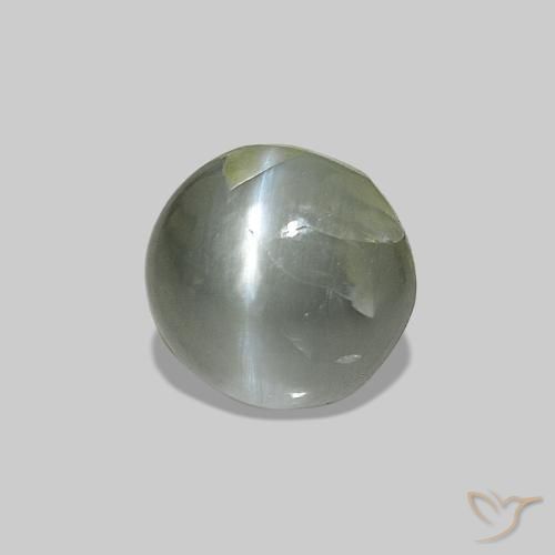 Cat's Eye Alexandrite Verde gris natural de 0.51 ct, Ovalada, Opaco