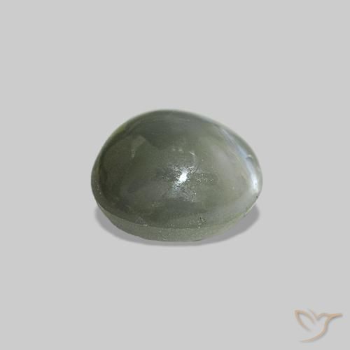 Cat's Eye Alexandrite Verde gris natural de 0.51 ct, Ovalada, Opaco
