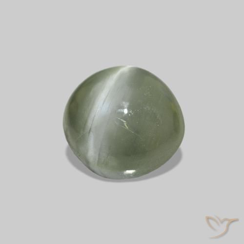 Cat's Eye Alexandrite Verde medio natural de 0.60 ct, Ovalada, Opaco