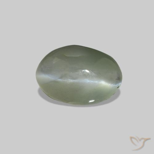 Cat's Eye Alexandrite Verde gris natural de 0.93 ct, Ovalada, Opaco