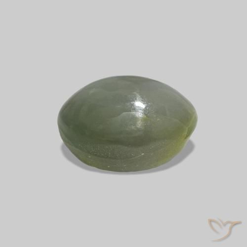 Cat's Eye Alexandrite Verde gris natural de 0.93 ct, Ovalada, Opaco