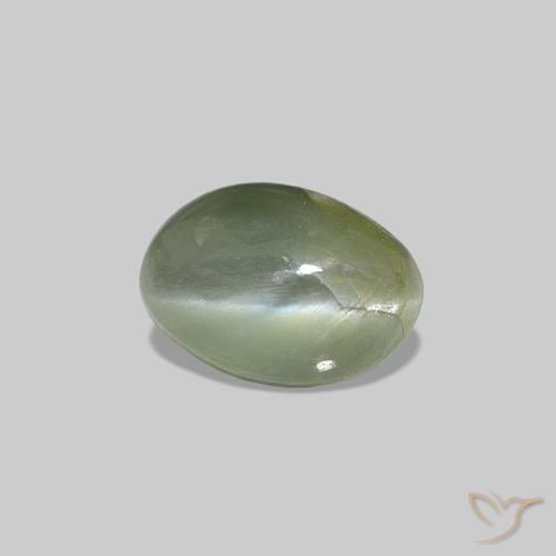 Cat's Eye Alexandrite Verde medio natural de 0.62 ct, Ovalada, Opaco