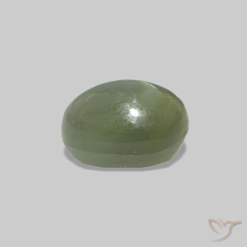Cat's Eye Alexandrite Verde medio natural de 0.62 ct, Ovalada, Opaco