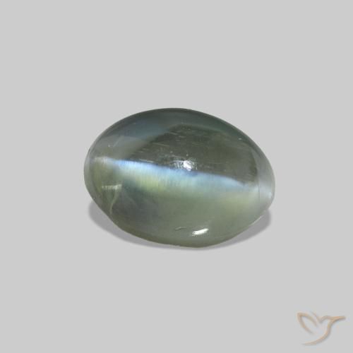 Cat's Eye Alexandrite Verde natural de 0.74 ct, Ovalada, Opaco