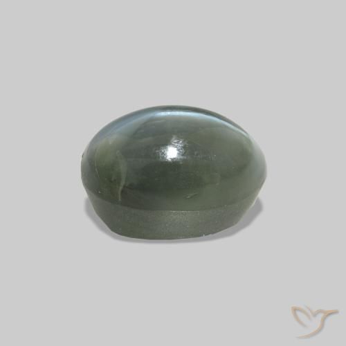 Cat's Eye Alexandrite Verde natural de 0.74 ct, Ovalada, Opaco