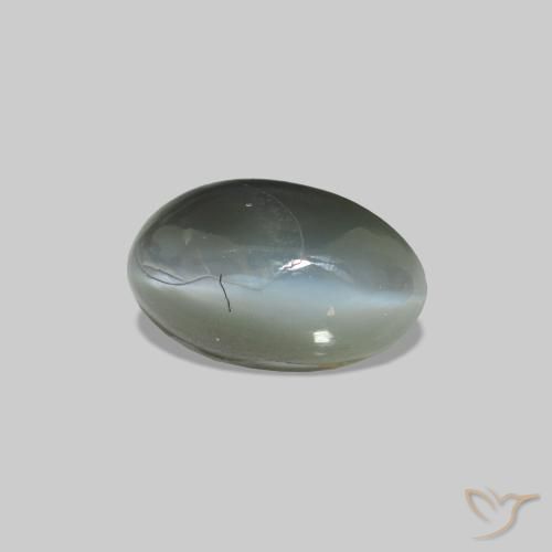 Cat's Eye Alexandrite Verde medio natural de 0.71 ct, Ovalada, Opaco