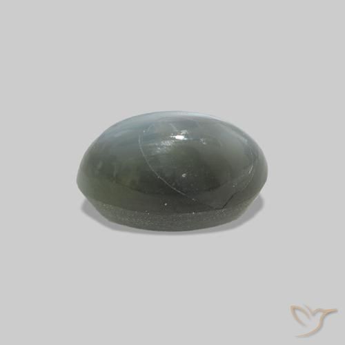 Cat's Eye Alexandrite Verde medio natural de 0.71 ct, Ovalada, Opaco