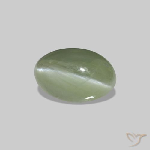 Cat's Eye Alexandrite Verde gris natural de 0.69 ct, Ovalada, Opaco