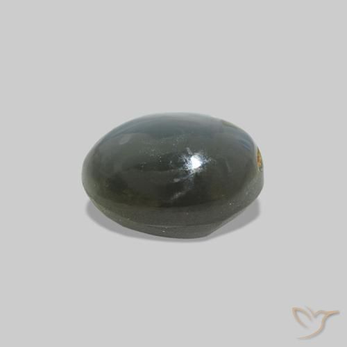 Alejandrita ojo de gato Gris verdoso pálido natural de 0.64 ct, Corte Óvalo, Opaco