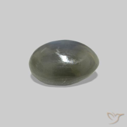 Cat's Eye Alexandrite Verde medio natural de 0.72 ct, Ovalada, Opaco