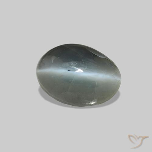Cat's Eye Alexandrite Verde medio natural de 0.71 ct, Ovalada, Opaco