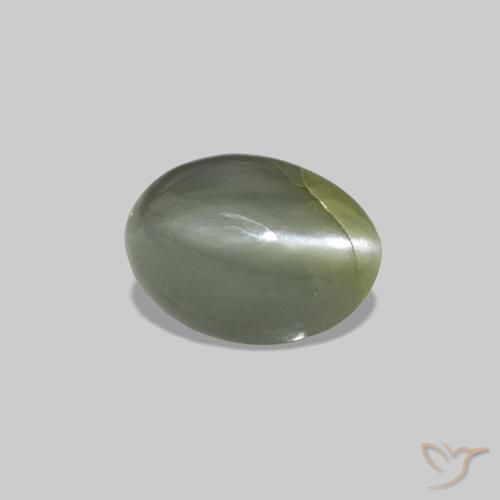 Alejandrita ojo de gato Verde medio natural de 0.56 ct, Corte Óvalo, Opaco