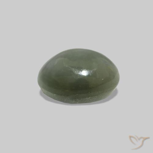 Cat's Eye Alexandrite Verde medio natural de 0.56 ct, Ovalada, Opaco
