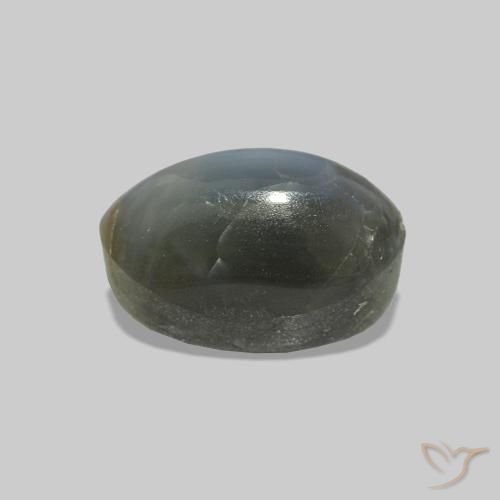 Cat's Eye Alexandrite Gris verdoso pálido natural de 1.25 ct, Ovalada, Opaco