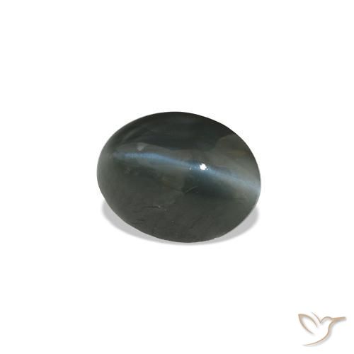 Cat's Eye Alexandrite Gris acero natural de 0.96 ct, Ovalada, Opaco
