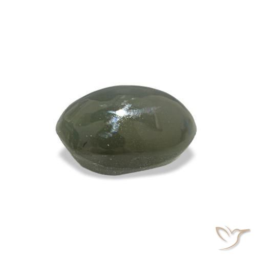 Cat's eye alexandrite gris natural de 0,50 ct, corte óvalo, opaco