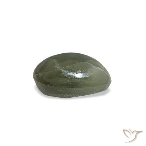 Cat's eye alexandrite gris natural de 0,49 ct, corte óvalo, opaco