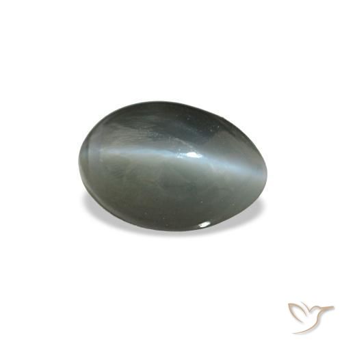 Cat's eye alexandrite gris natural de 0,56 ct, corte óvalo, opaco