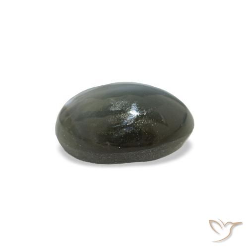 Cat's eye alexandrite gris natural de 0,56 ct, corte óvalo, opaco