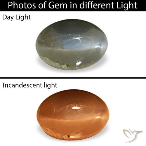 Cat's eye alexandrite verde de 0,51 ct, ovalado, opaco