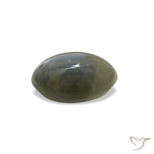 Cat's eye alexandrite verde natural de 0,51 ct, corte óvalo, opaco