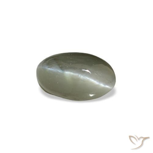 Cat's eye alexandrite verde natural de 0,50 ct, corte óvalo, opaco