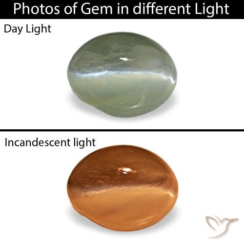 Cat's eye alexandrite verde de 0,54 ct, ovalado, opaco