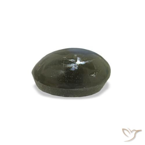 Cat's eye alexandrite verde natural de 0,54 ct, corte óvalo, opaco