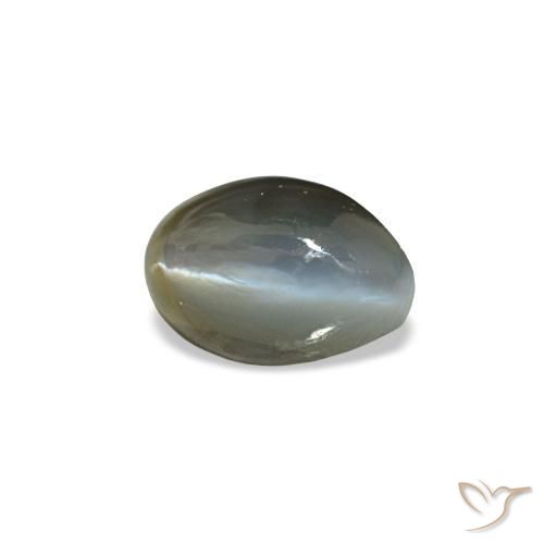 Cat's eye alexandrite verde natural de 0,52 ct, corte óvalo, opaco