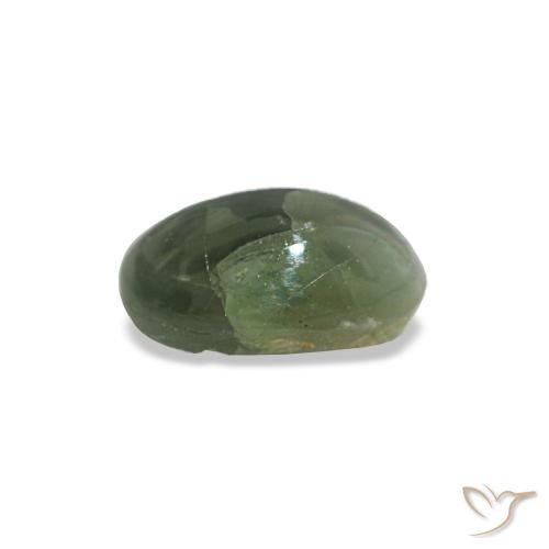 Cat's eye alexandrite verde natural de 0,44 ct, corte óvalo, opaco