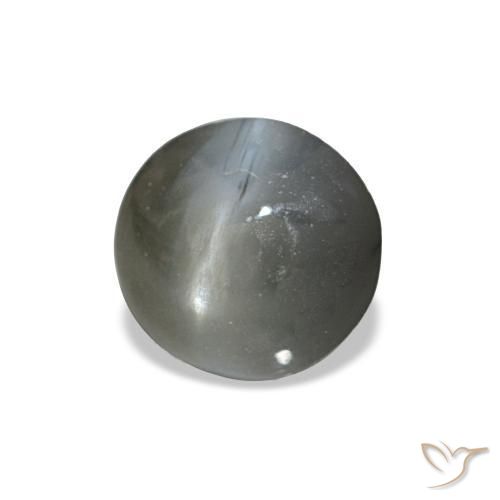 Cat's eye alexandrite gris natural de 0,51 ct, corte óvalo, opaco