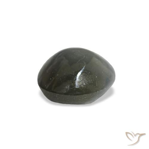 Cat's eye alexandrite gris natural de 0,51 ct, corte óvalo, opaco