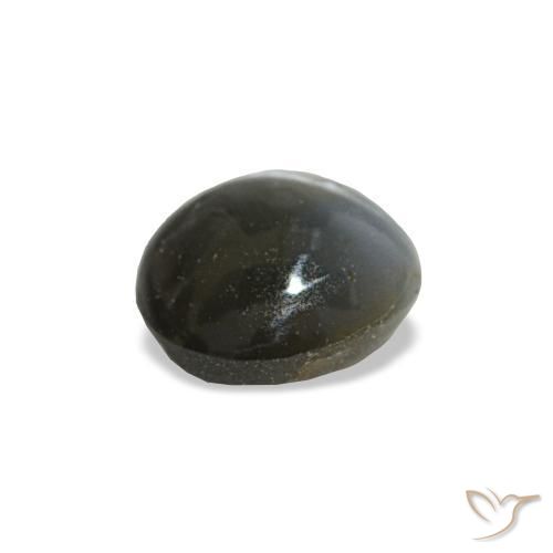 Cat's eye alexandrite gris natural de 0,47 ct, corte óvalo, opaco