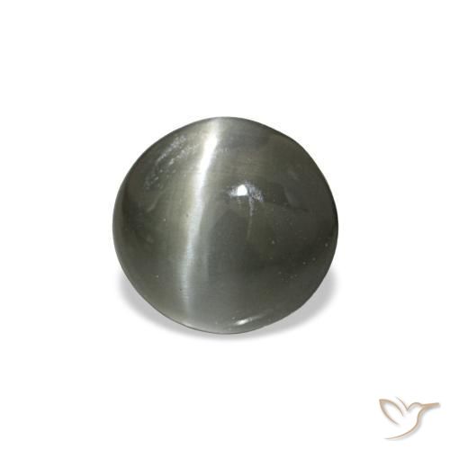 Cat's eye alexandrite gris natural de 0,42 ct, corte óvalo, opaco