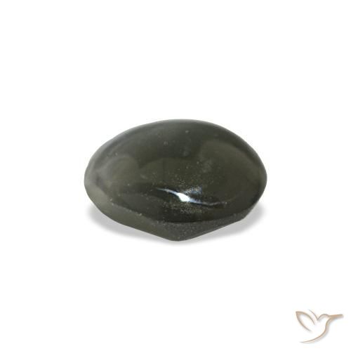 Cat's eye alexandrite gris natural de 0,42 ct, corte óvalo, opaco