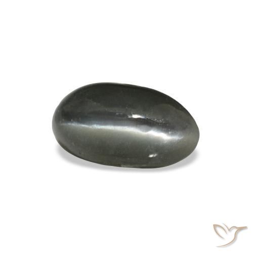 Cat's eye alexandrite gris natural de 0,45 ct, corte óvalo, opaco