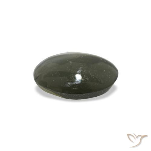 Cat's eye alexandrite gris natural de 0,42 ct, corte óvalo, opaco