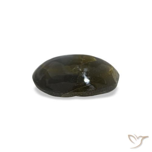 Cat's eye alexandrite gris natural de 0,48 ct, corte óvalo, opaco