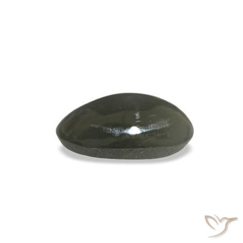 Cat's eye alexandrite gris natural de 0,35 ct, corte óvalo, opaco