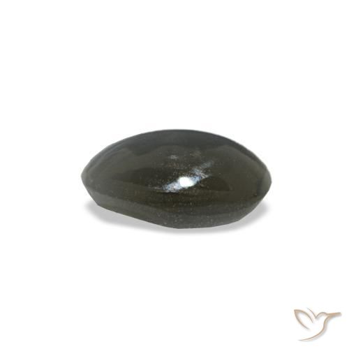 Cat's eye alexandrite gris natural de 0,33 ct, corte óvalo, opaco