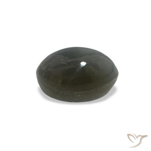 Cat's eye alexandrite gris natural de 0,40 ct, corte óvalo, opaco