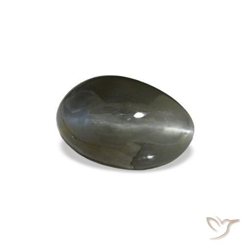 Cat's eye alexandrite gris natural de 0,46 ct, corte óvalo, opaco