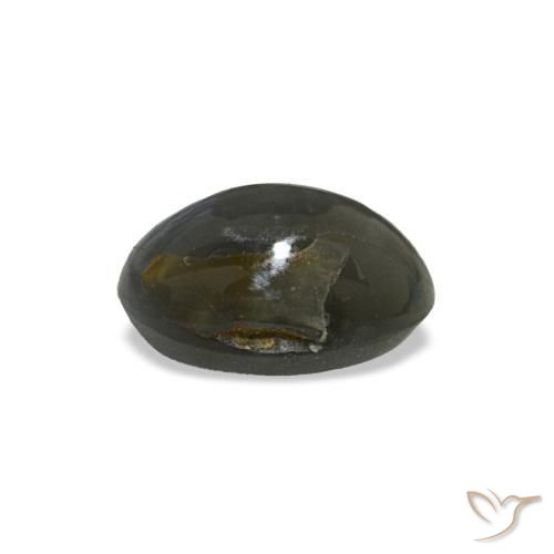 Cat's eye alexandrite gris natural de 0,46 ct, corte óvalo, opaco