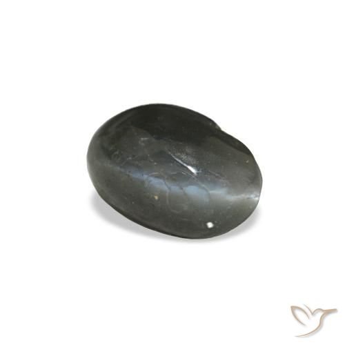 Cat's eye alexandrite gris natural de 0,41 ct, corte óvalo, opaco