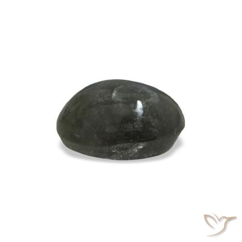 Cat's eye alexandrite gris natural de 0,41 ct, corte óvalo, opaco