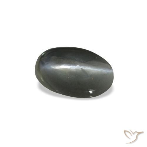 Cat's eye alexandrite gris natural de 0,43 ct, corte óvalo, opaco